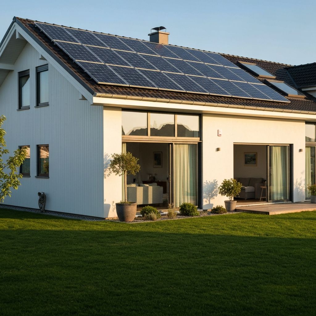 Energy-efficient home with solar panels